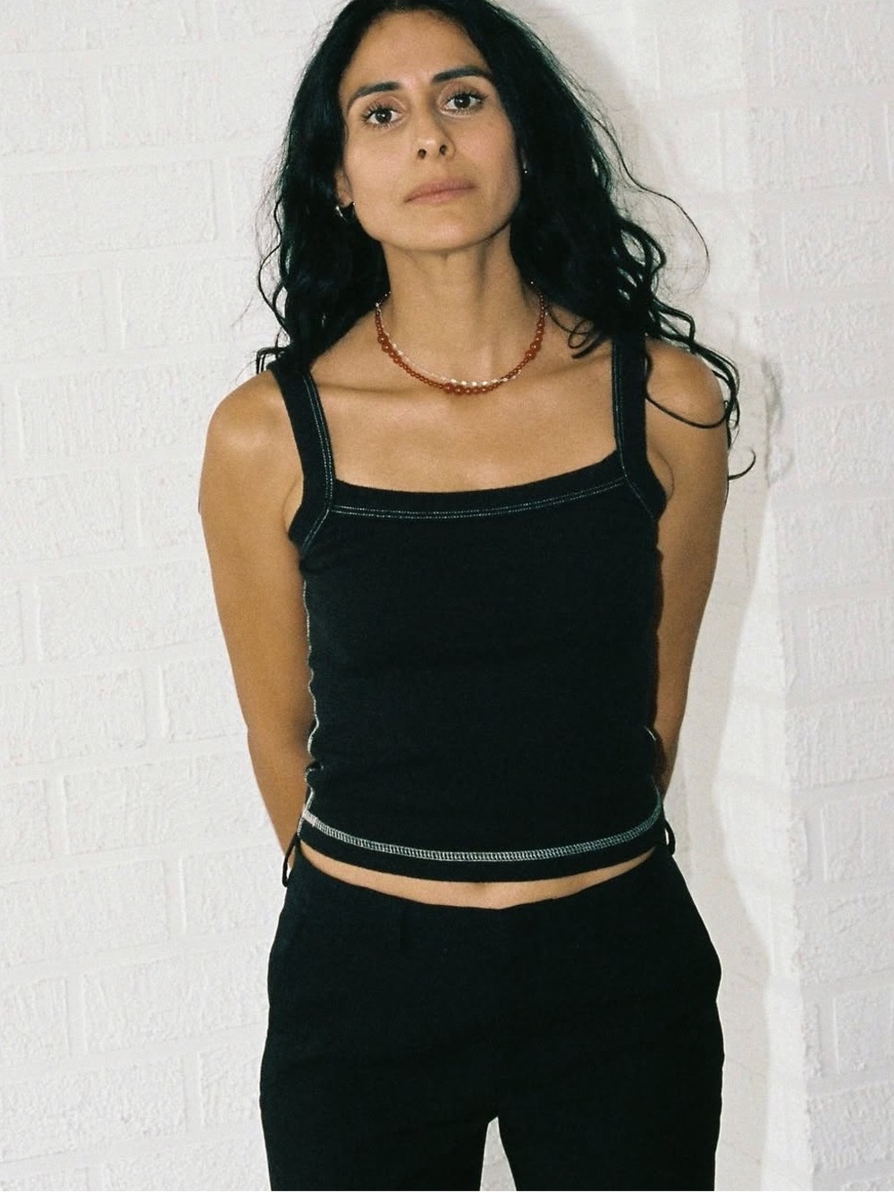 Black Square Neck Tank Top
